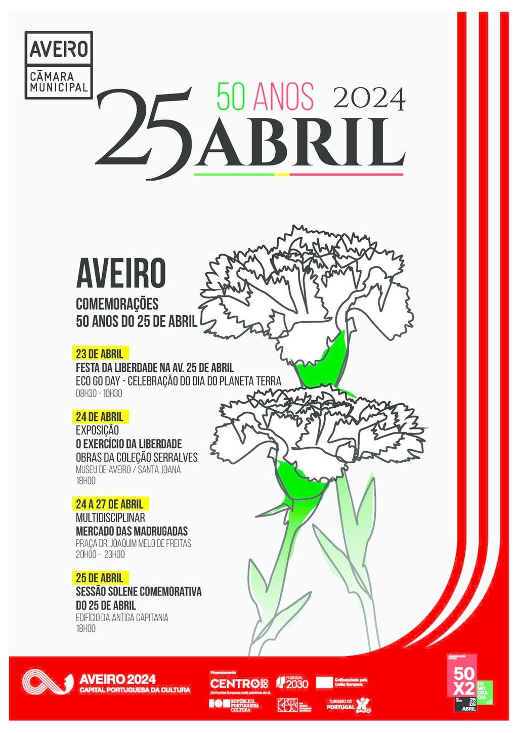 Câmara de Aveiro celebra os 50 anos do 25 de abril
