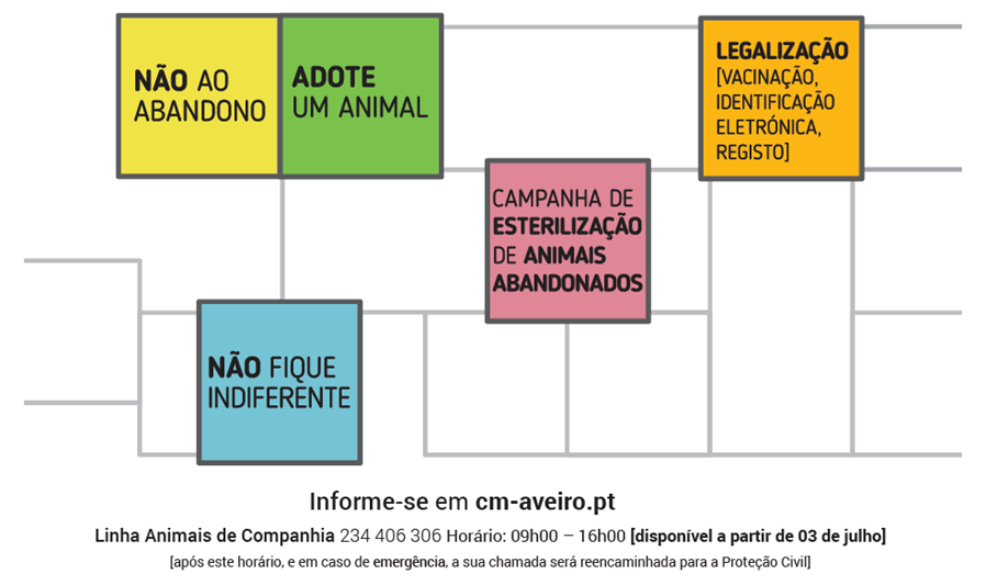 Em caso de necessidade contacte a linha Animais de Companhia