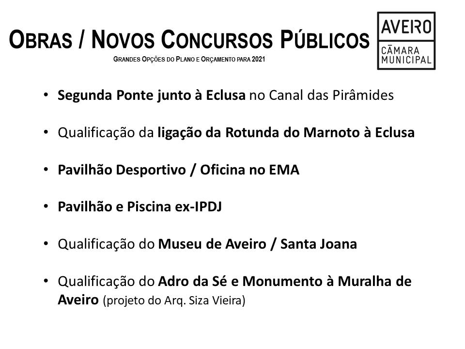 Obras / Novos Concursos Públicos