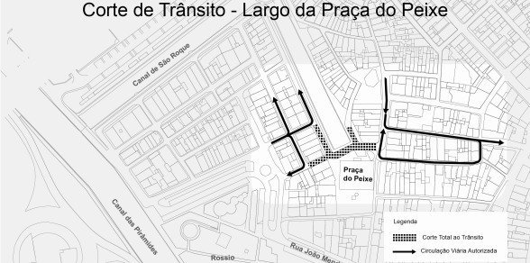 CORTE DE TRÂNSITO NO LARGO DA PRAÇA DO PEIXE