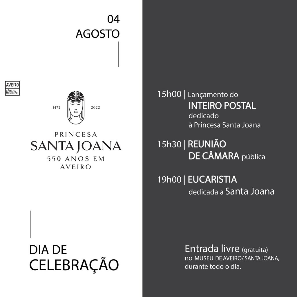 CÂMARA DE AVEIRO DEDICA DIA DE CELEBRAÇÃO A SANTA JOANA 